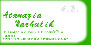 atanazia marhulik business card